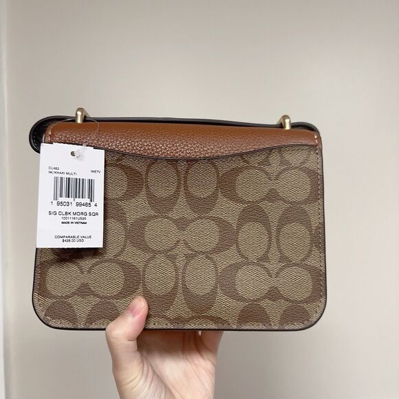 NWT Coach Crossbody Bag Morgan Square in Colorblock Signature Canvas CL462 - Picture 8 of 10